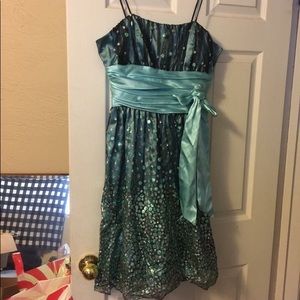 Black and Baby Blue glittery dress